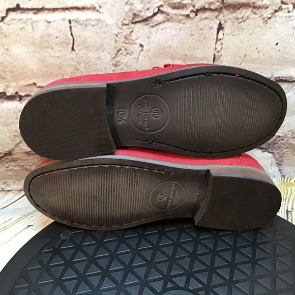 Marc Joseph Kids Leather Gold Star Royal Red Moc Toe Dress Loafers Size 10.5 - Picture 6 of 8